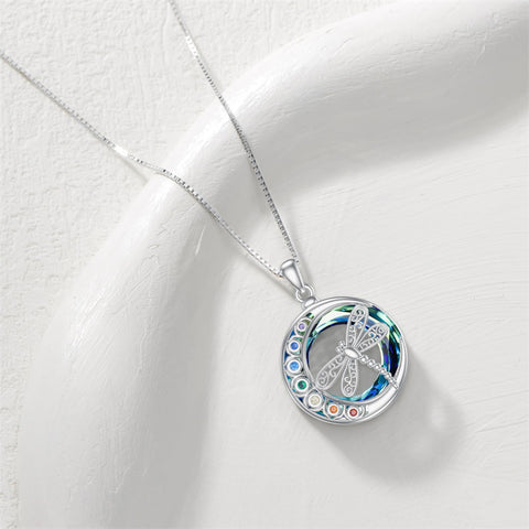 Sterling Silver Crystal Triple Moon Goddess Hamsa Hand Lotus Tree of Life Flower of Life Chakra Pendant Necklace