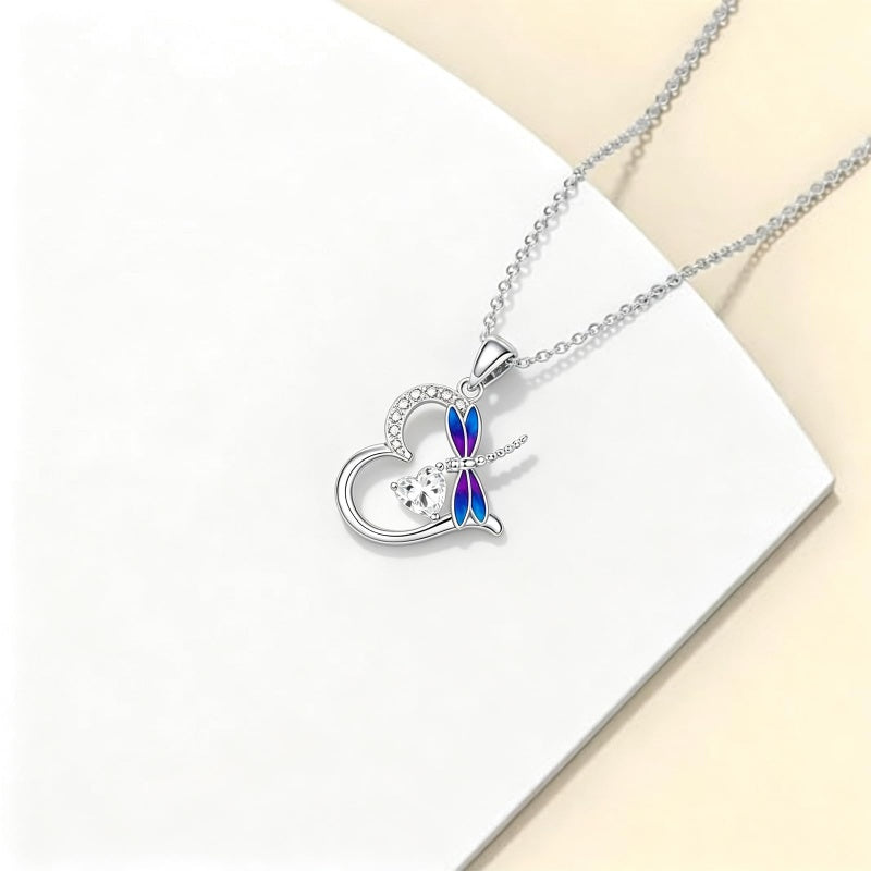 Sterling Silver Heart Bee Dragonfly Butterfly Hummingbird Sunflower Animal Pendant Necklace  Gifts for Christmas