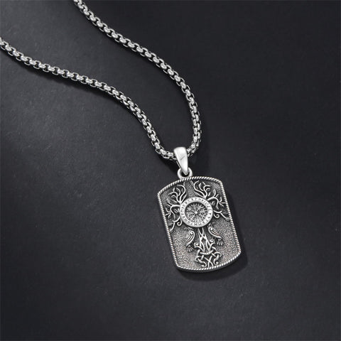 Sterling Silver Amulet Medal Viking Tree of Life Athena Lion Star of David Nefertiti Odin Raphael Pendant Necklace
