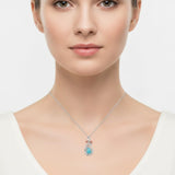 Sterling Silver Teardrop Gemstone Rose Butterfly Infinity Heart Necklace for Women