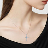 14K Gold Plated Turquoise Cross Pendant Necklace Western Jewelry for Women