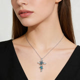 14K Gold Plated Turquoise Turtle Dragonfly Hummingbird Pendant Necklace
