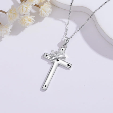 Sterling Silver Cross Pendant Necklace Christian Religious Jewelry Gifts for Anniversary