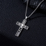 Sterling Silver Wooden Lion Orthodox Sword Wolf Cross Pendant Necklace