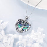 Sterling Silver Tree of Life Heart Shaped Horse Cat Dragonfly Butterfly Hummingbird Pendant Necklace