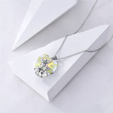 Crystal Frog Necklace Sterling Silver Frog Pendant Birthstone Necklace Jewelry Gift for Women Girl