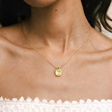 14K Gold Plated Lab-Grown Emerald Pendant Necklaces for Women