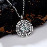 Sterling Silver AA Sobriety Alcoholics Anonymous  Pendant Necklace for Men