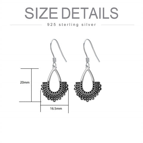 Sterling Silver RBG Dissent Collar Stud Earrings Drop Earrings
