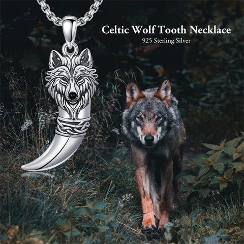 Sterling Silver Viking Dragon Eagle Wolf Animal Pendant Necklace for Men