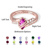 Copper Personalized Birthstone Engraved Class Ring for Women High School University Graduation Gift
