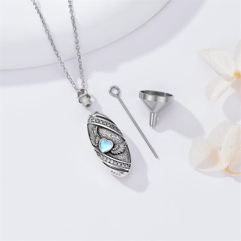 Sterling Silver Oval Paw Prints Dog FootPrints  Heart Rabbit Urn Necklace for Ashes Keepsake Jewelry for Women