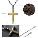 14K Gold Plated Cross Necklace for Men with Adjustable Chain Jewelry Gift for Him