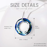 925 Sterling Silver Circle Necklace with Austrian Crystal, Jewelry for Women Teen Girls