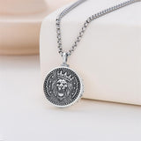 Sterling Silver Personalized Text Lion Urn Necklaces for Ashes