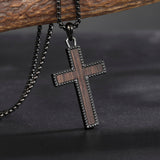 14K Gold Plated Wooden Cross Necklace Jewelry Gift for Him