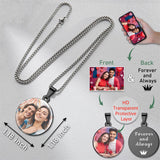 Stainless Steel  Round Customized Photo Pendant Necklace