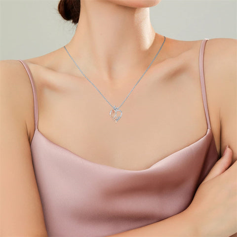 Gifts for Women Rose Heart Necklaces Butterfly Necklace 925 Sterling Silver with A-Z Initial Letter Necklace Birthday Gifts for Her