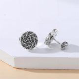 Sterling Silver Viking Raven Crow Skull Stud Earrings