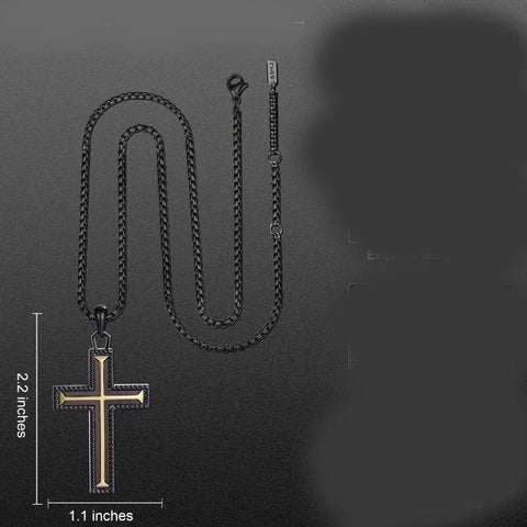 14K Gold Plated Wooden Cross Necklace Jewelry Gift for Him