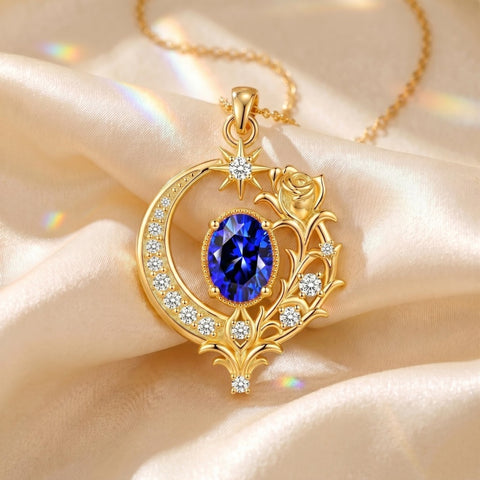 14K Gold Plated  Birthstone Rose Flower Necklace  Birthday Christmas Jewelry Gift