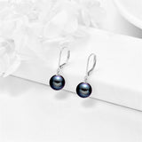 14k Solid Gold Freshwater Pearl Drop Leverback Earrings for women