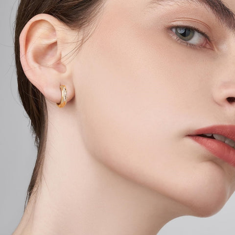 14K Gold Plated Classic Huggie Earrings for Women