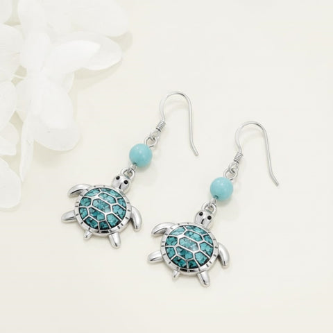 Sterling Silver Turquoise Owl Dragonfly Butterfly Hummingbird Dangle Earrings