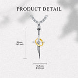 Sterling Silver Medieval Sword Dagger Pendant Necklace