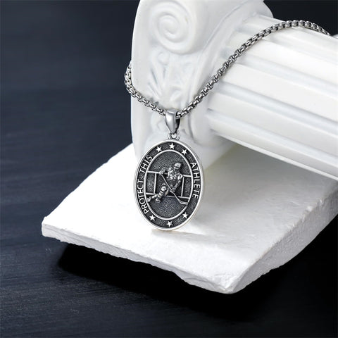 Sterling Silver Baseball Soccer Hockey Football Basketball Taekwondo Tennis Golf Runner Pendant Necklace