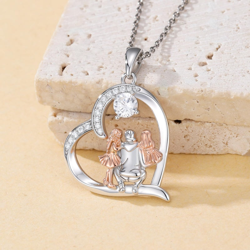Sterling Silver Tree of Life Father Daughter Sister Pendant Necklace for Women Christmas Gift