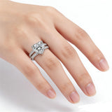Sterling Silver 10K 14K 18K Gold Personalized Engraved Moissanite Wedding Engagement Promise Band Ring