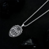 Saint Michcel Necklace 925 Sterling Silver Amulet Medal Jewelry for Men Women with 2.5mm 22"+2" Rolo Chain (with Gift Box)