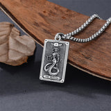 Sterling Silver Tarot Card Hecate Athena Artemis Lilith Medusa Goddess Pendant Necklace