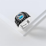 Sterling Silver Customized Birthstone High School Graduates Class Ring for Men