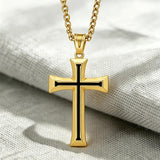 14K Plated Gold Cross Pendant Crucifix Necklace Christian Jewelry Baptism Religious Faith