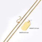 14K Gold Plated Initial A-Z American Flag Dog Tag Necklace for Men