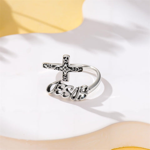 Sterling SilverJesus Cross Bee Cross  Dragonfly Cross Moonstone Sunflower Tree of Life Sunflower Adjustable Spoon Ring