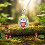 Sterling Silver 12 Month Birthstones Hedgehog Pug Fox Otter Pendant Necklace Gifts for  Birthday, Christmas, Graduation