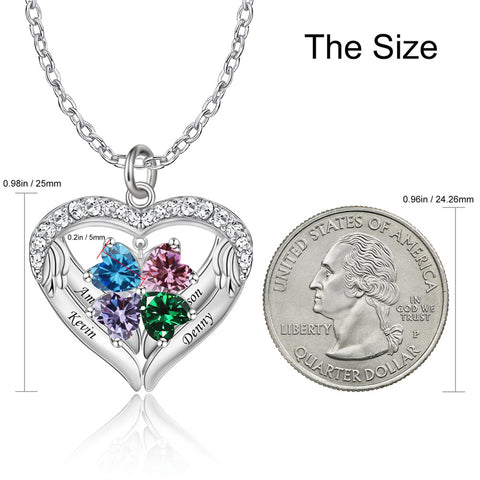 Copper Sterling Silver Simulated Birthstone Name Pendant Necklace for Mom