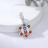Sterling Silver Coqui Frog Flag Puerto Rico Charm Beads