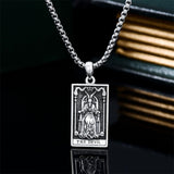 Sterling Silver Amulet Baphomet Protection Pendant Necklace with Engraveds