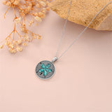 Sterling Silver Turquoise Sand Dollar Pendant Necklace
