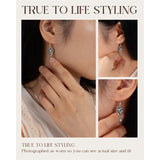 Sterling Silver Vintage Moonstone Turquoise Lotus Tree of Life Hummingbird Butterfly Drop Earrings