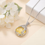 14K Gold Plated Teardrop Tree of Life Necklace for Women