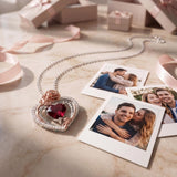 14K Gold Plated  Birthstone Rose Flower Necklaces for Women