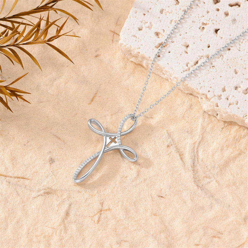 Sterling Silver Lion Semicolon Rose Sunflower Cross Pendant Religious Necklace