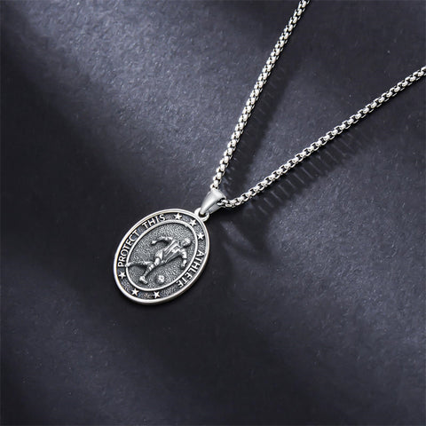 Sterling Silver Baseball Soccer Hockey Football Basketball Taekwondo Tennis Golf Runner Pendant Necklace
