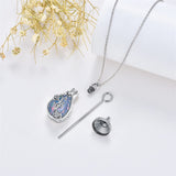 Sterling Silver Rose Urn Necklace for Ashes