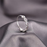 925 Sterling Silver Daisy Flower Ring Paved with Colorful Cubic Zirconia Gift For Women